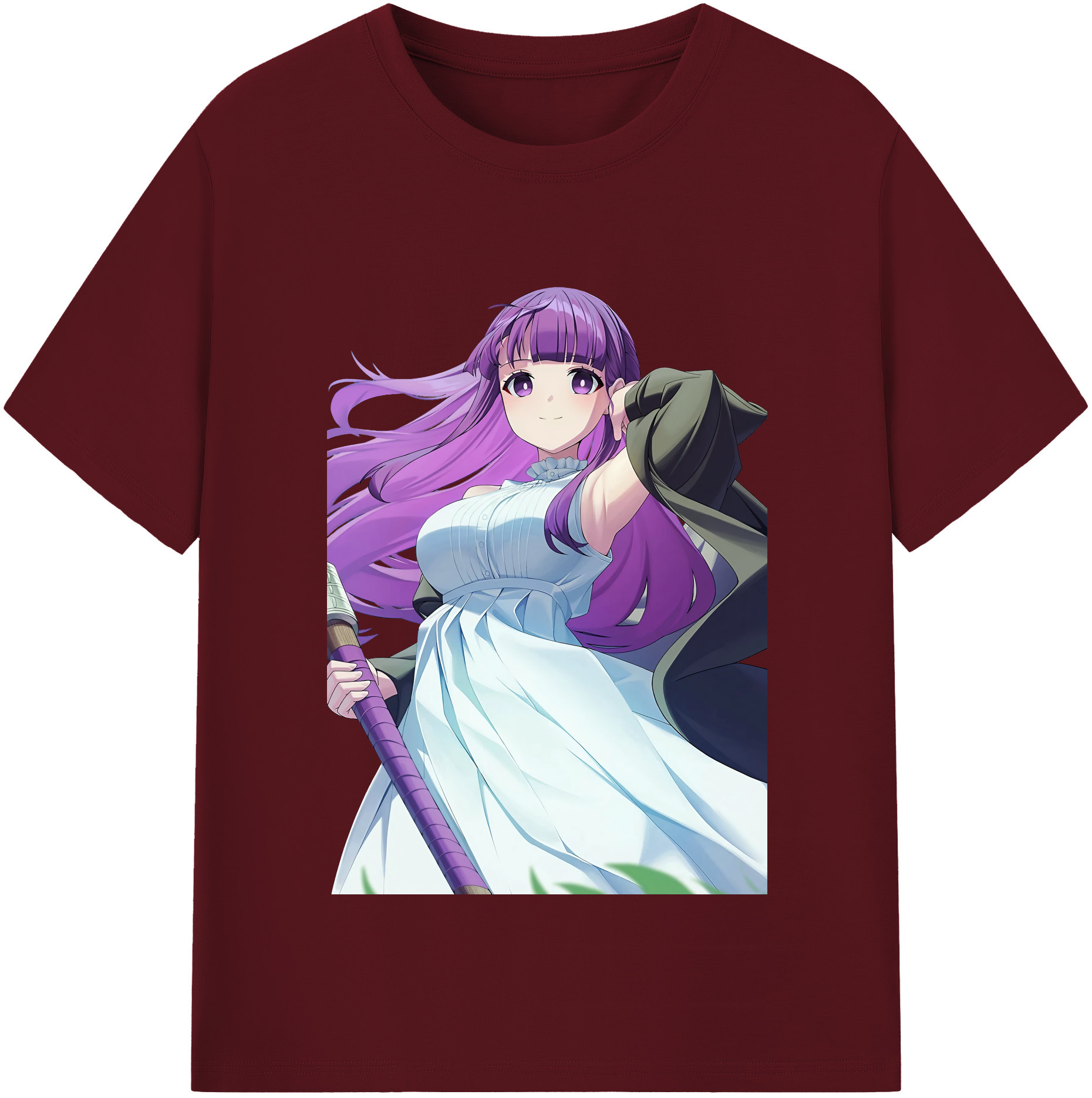 （画像用） 葬送のフリーレン Frieren 綿100％半袖Tシャツ（フロントプリント）